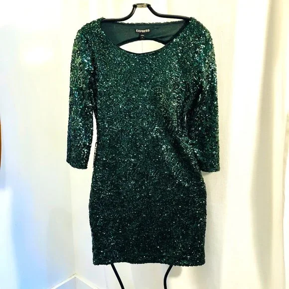 green emerald velvet dress Elphie Strapless Sequin Corset Midi Dress - Green | Occasion Dress in Sizes  XXS–6X main image 1
